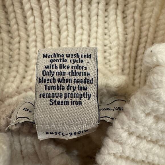 G.H. Bass Chunky Multi Color Asymmetrical Design Turtleneck Pullover Sweater L - Picture 7 of 7